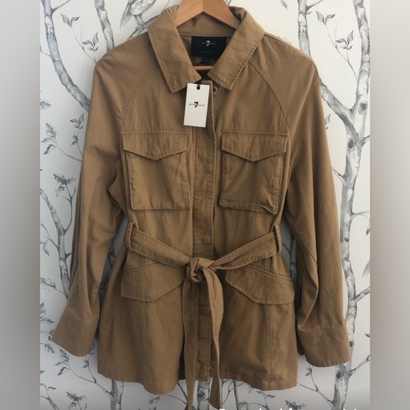 7 For All Mankind Jackets & Blazers - 7 For All Mankind Belted Utility Trench Coat SMALL